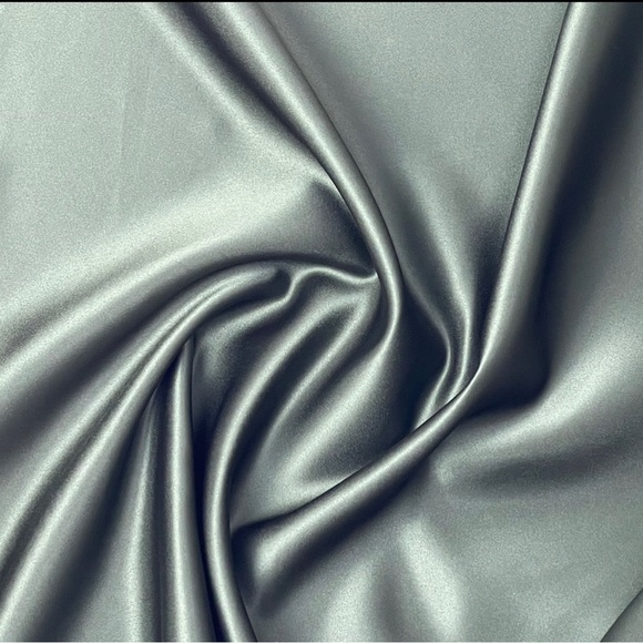 Basil Green Dull Satin Fabric - Picture 1 of 4